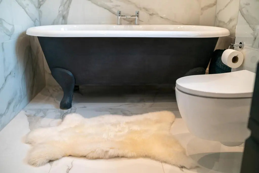 Regular Natural White Irish Sheepskin Rug/Throw