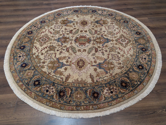 Round Indo Persian Rug - Wool Hand Knotted