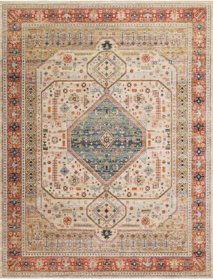 Magnolia Home by Joanna Gaines x Loloi Graham GRA-03 Persimmon Ant.Ivory Transitional Power Loomed Rug