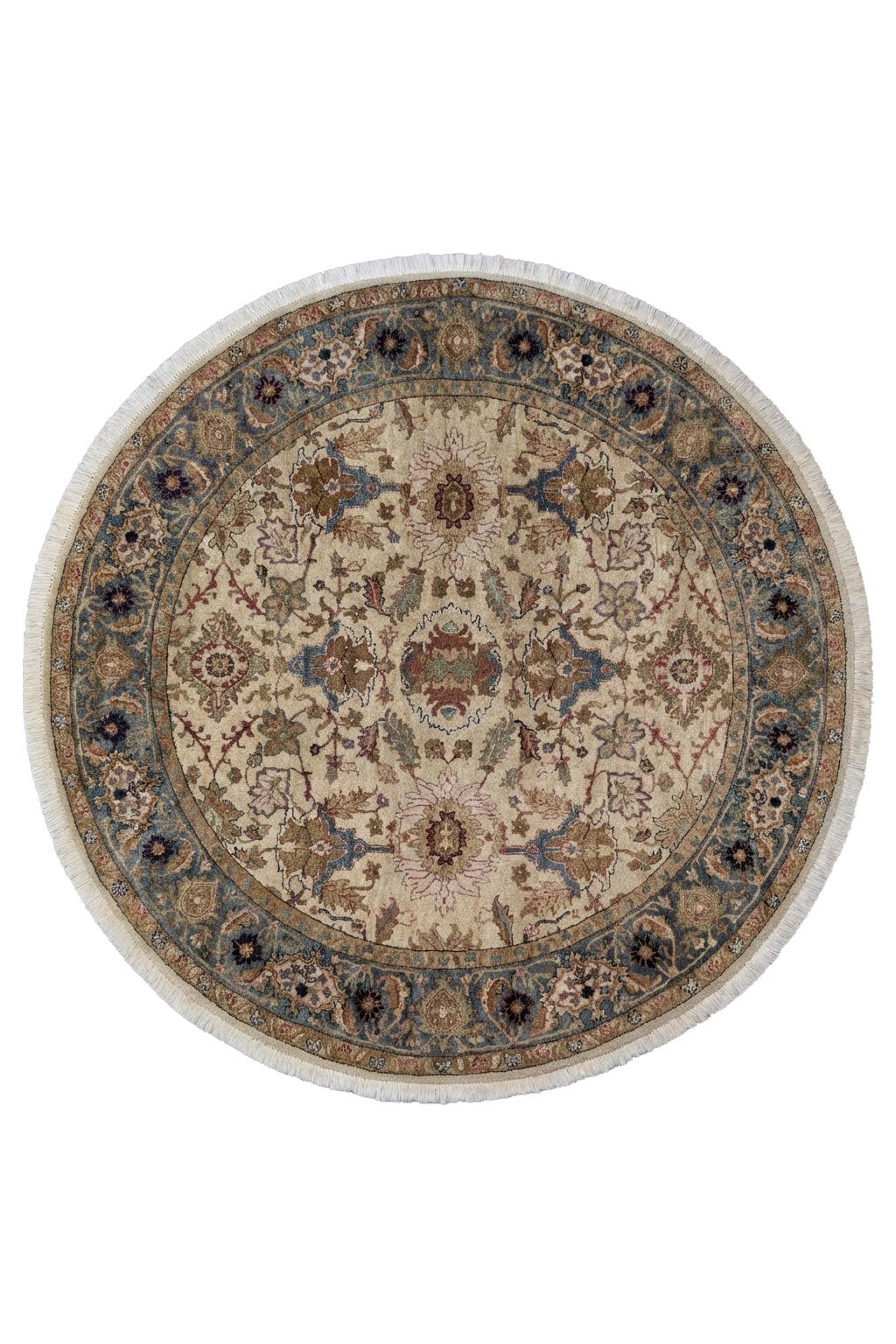 Round Indo Persian Rug - Wool Hand Knotted