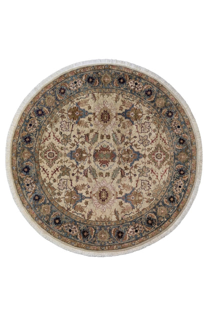 Round Indo Persian Rug - Wool Hand Knotted