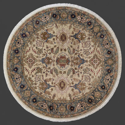 Round Indo Persian Rug - Wool Hand Knotted