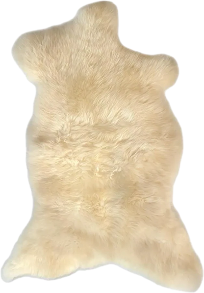 Regular Natural White Irish Sheepskin Rug/Throw