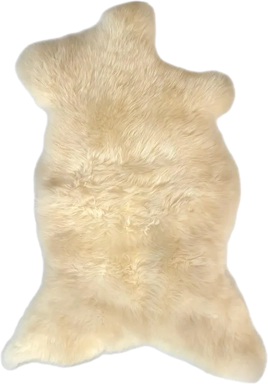 Regular Natural White Irish Sheepskin Rug/Throw