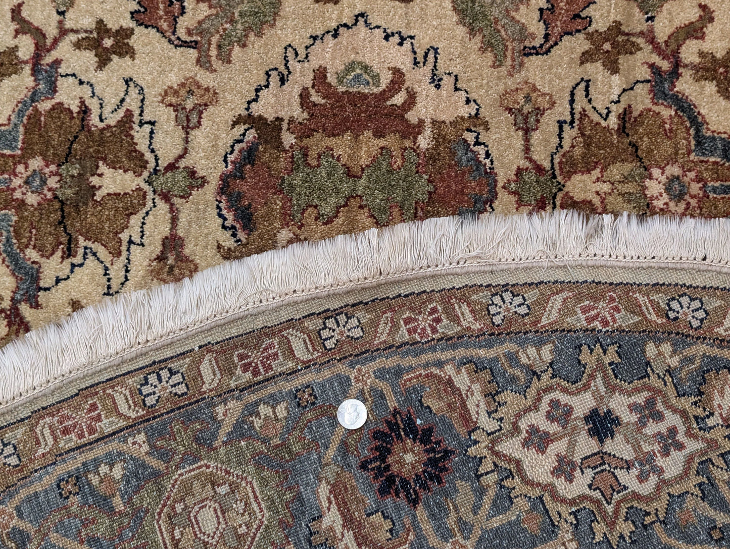 Round Indo Persian Rug - Wool Hand Knotted