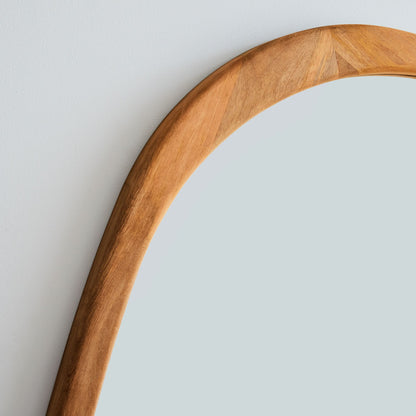 Mid-Century Asymmetrical Wood Wall Mirror